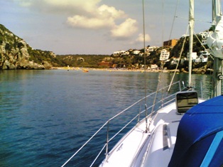 Cala'n Porter Bay seen from the boat