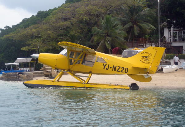 Yellow seaplane
