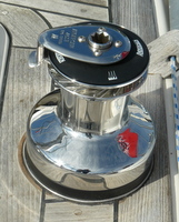Our new winch proudly reflecting the Red Ensign.