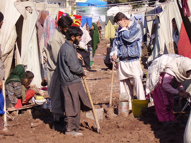 Morning after a night of Rain. Living conditions mattered less than a shelter and Food