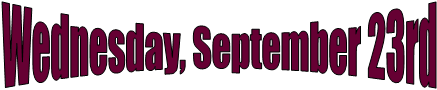 Wednesday, September 23rd